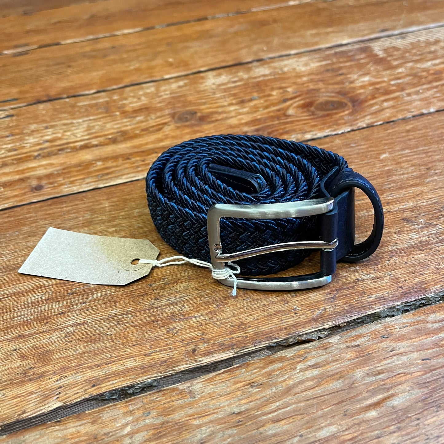 Regent - Woven Elastic Belt - Dark Navy & Navy woven