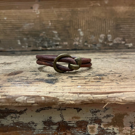 Regent - Leather Bracelet - Tan /Gold