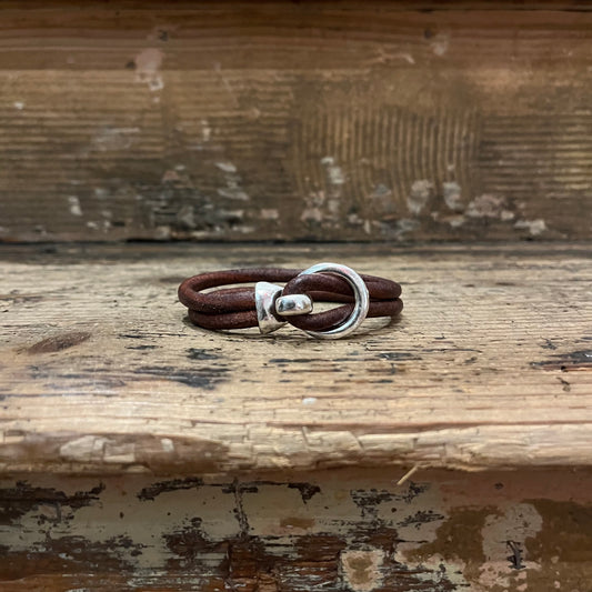 Regent - Leather Bracelet - Tan /Silver