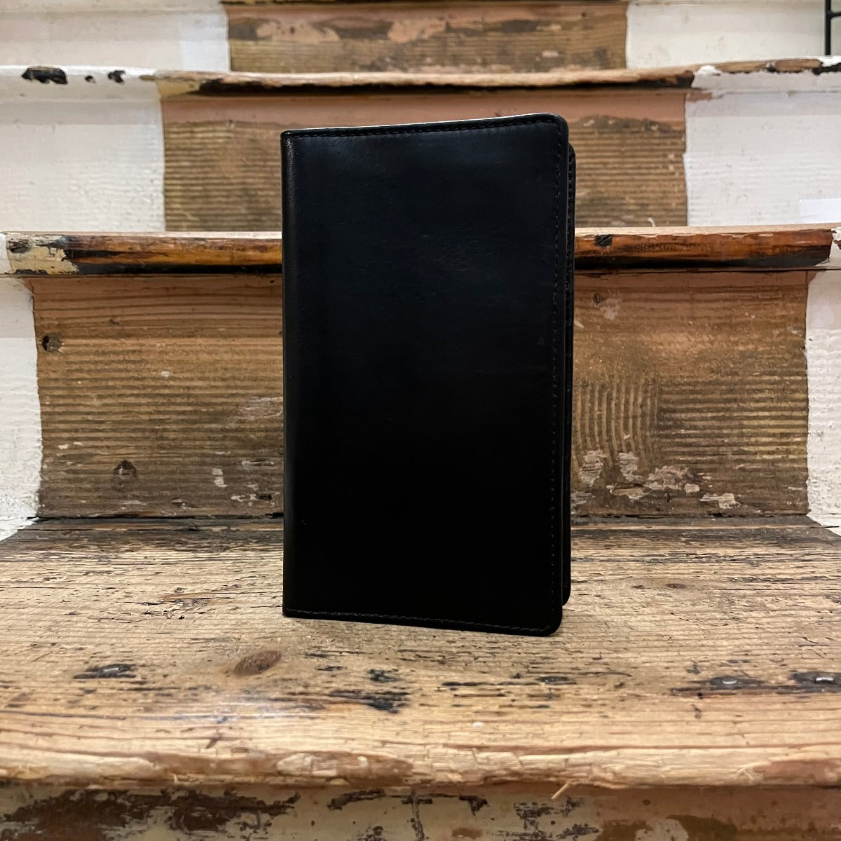 Regent - Tall Leather Wallet - Black Verglass Leather - Regent Tailoring