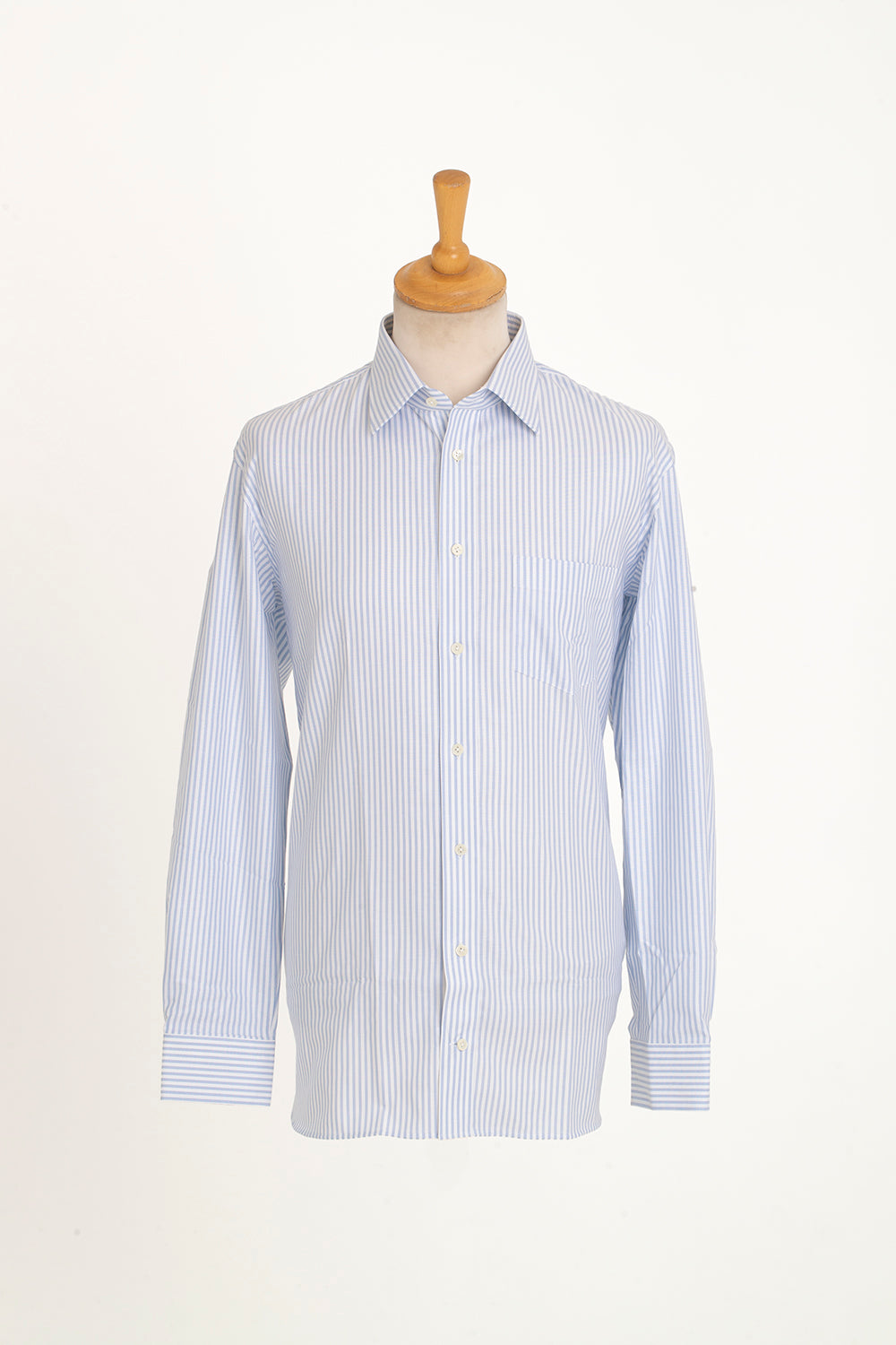 Regent - Oxford Stripe Shirt - White/Sky Blue
