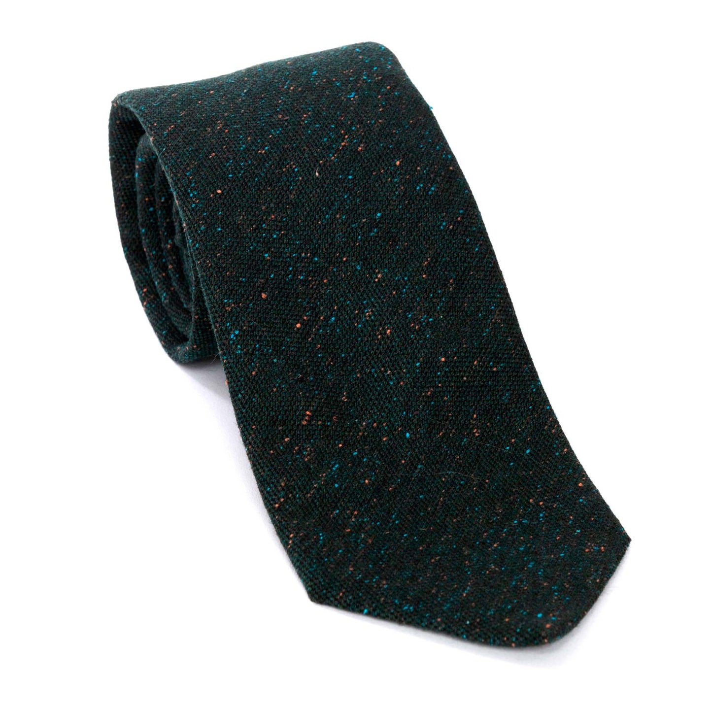 Regent - Woven Silk Tie - Dark Green With Pale Green Flecks - Regent Tailoring