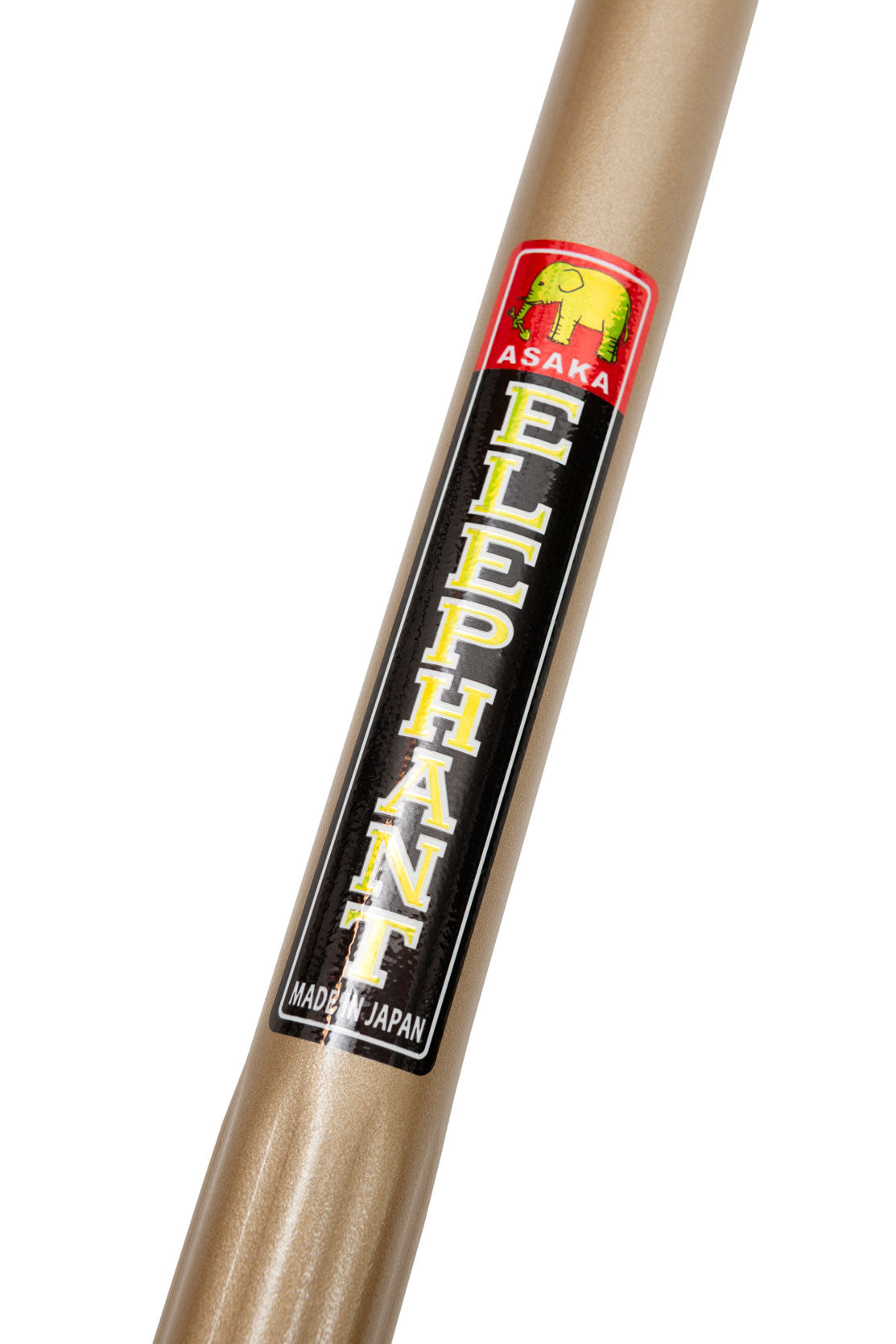 Gold-coloured sharp steel spade by Niwaki featuring pointed blade and solid tread for digging.