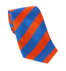 Regent Luxury Silk Tie - Blue & Orange Stripes