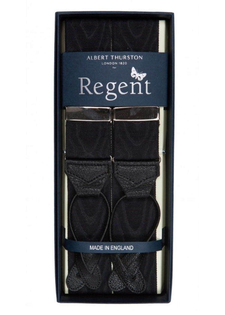 Albert Thurston - Braces - Silk - Black Ripple - Regent Tailoring