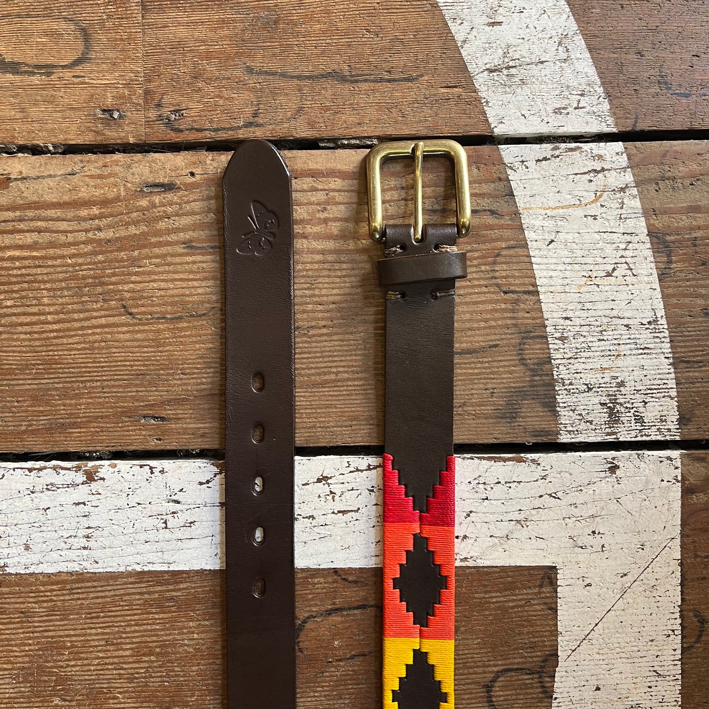 Regent - Polo Belt - Embroidered - Leather - Rainbow Multi Colour - Regent Tailoring