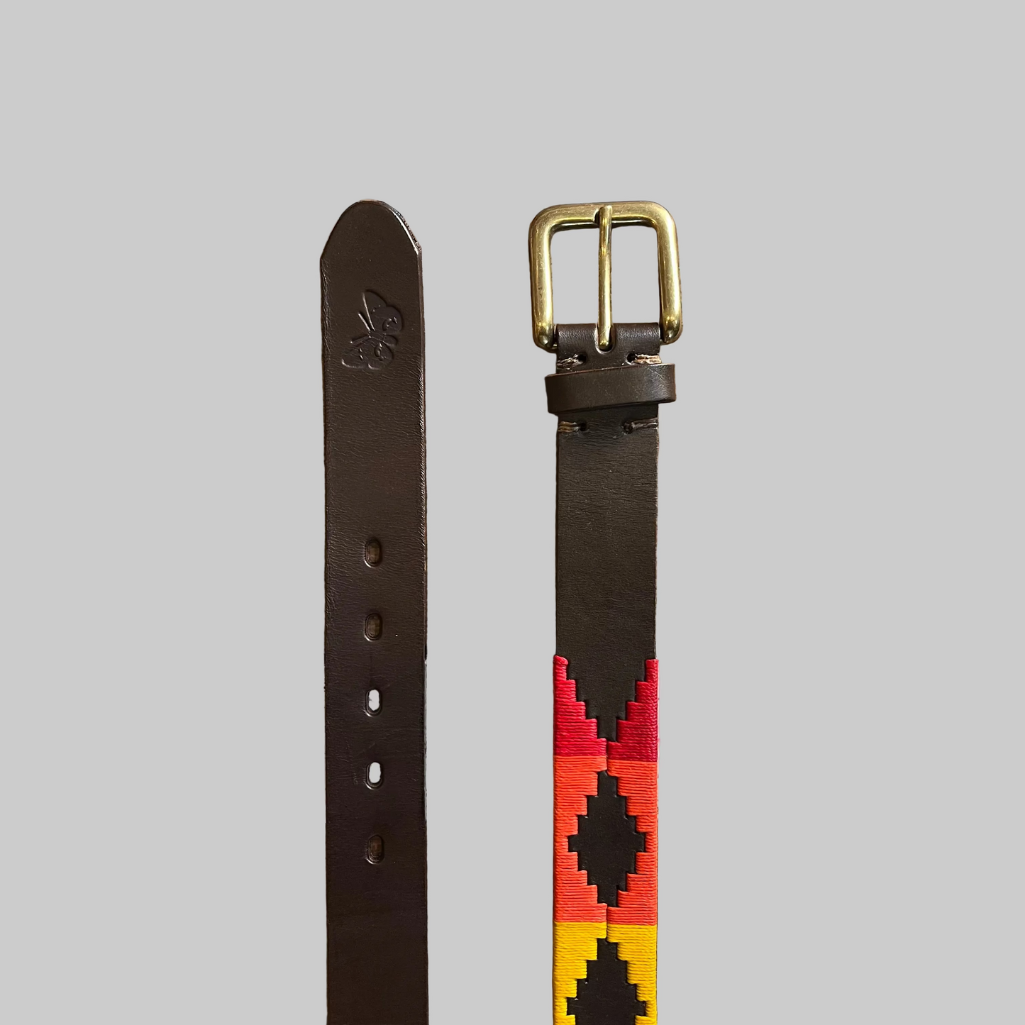 Regent - Polo Belt - Embroidered - Leather - Rainbow Multi Colour - Regent Tailoring