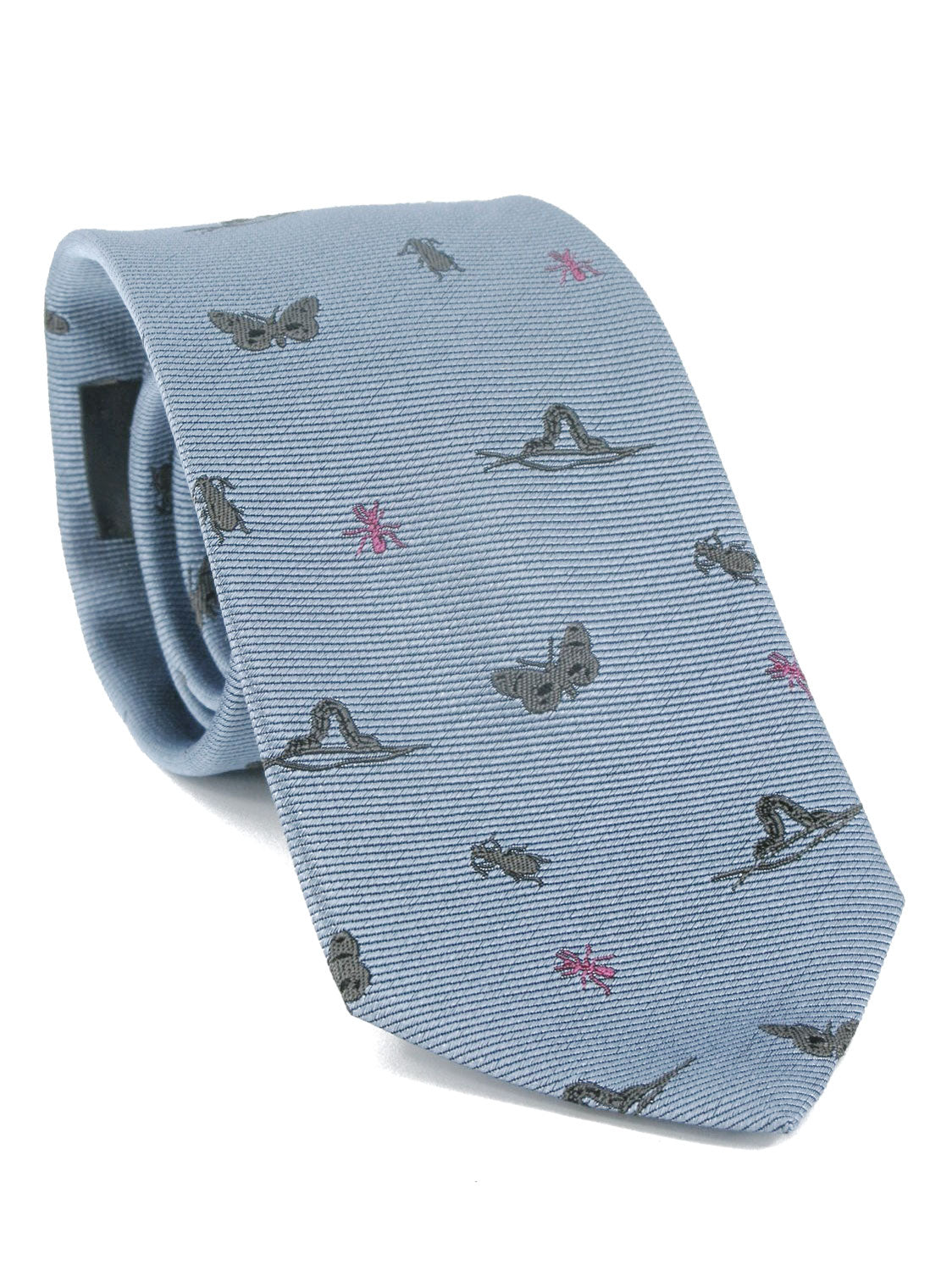 Regent - Woven Silk Tie - Sky Blue Bugs - Regent Tailoring