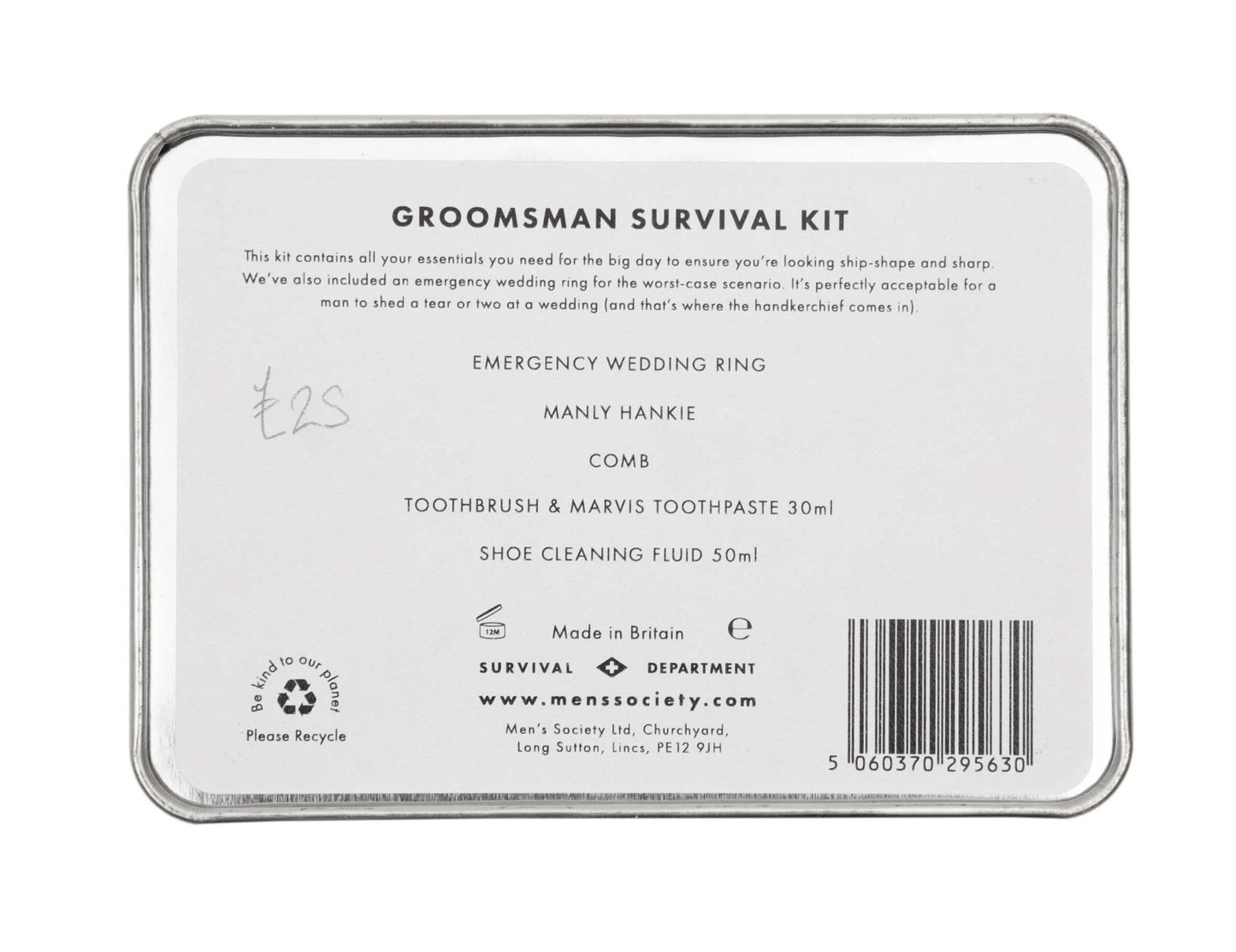 Men’s Society - Groomsman Survival Kit - Regent Tailoring Salisbury