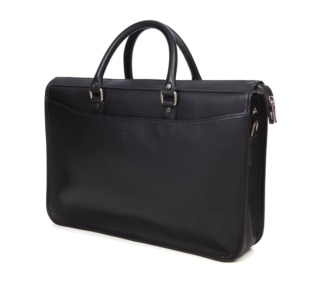 Tusting Marston Briefcase - Black Bridle Leather - Regent Tailoring