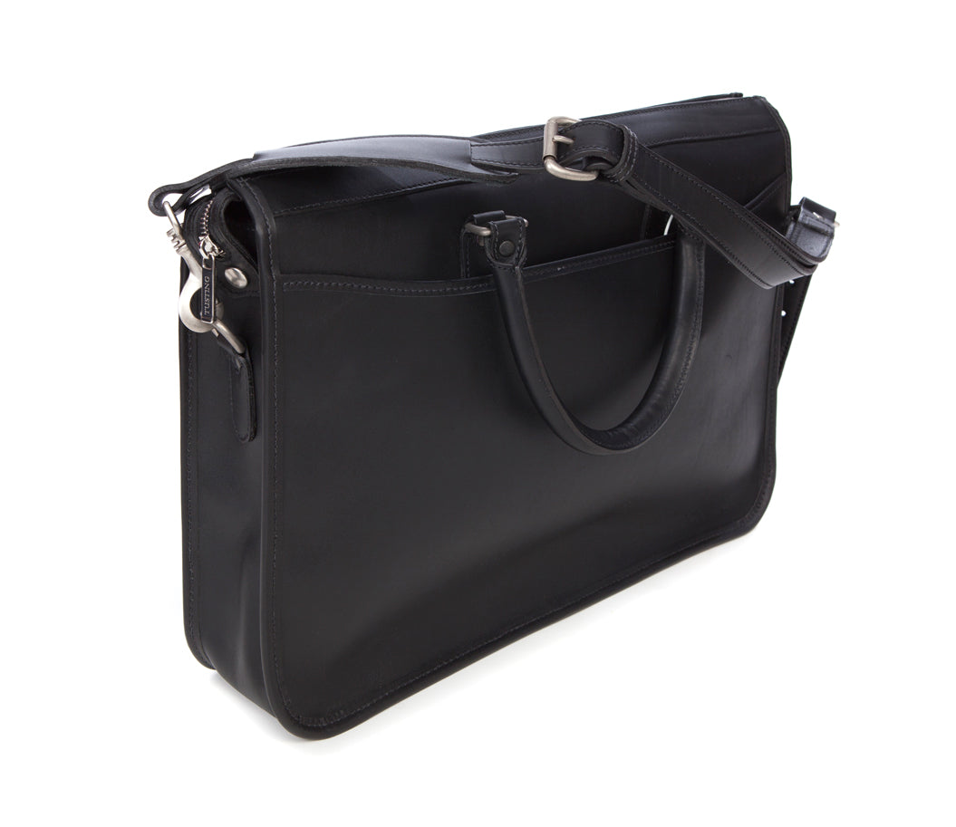 Tusting Marston Briefcase - Black Bridle Leather - Regent Tailoring