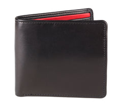 Regent - Wallet - Black Verglass Leather w/ Red Insert