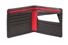 Regent - Wallet - Black Verglass Leather w/ Red Insert