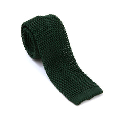 Regent - Knitted Silk Tie - Bottle Green - Plain