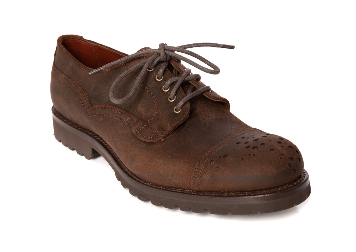 Regent - 'Buck Rogers' - Waxed Leather Shoes - Brown - Regent Tailoring