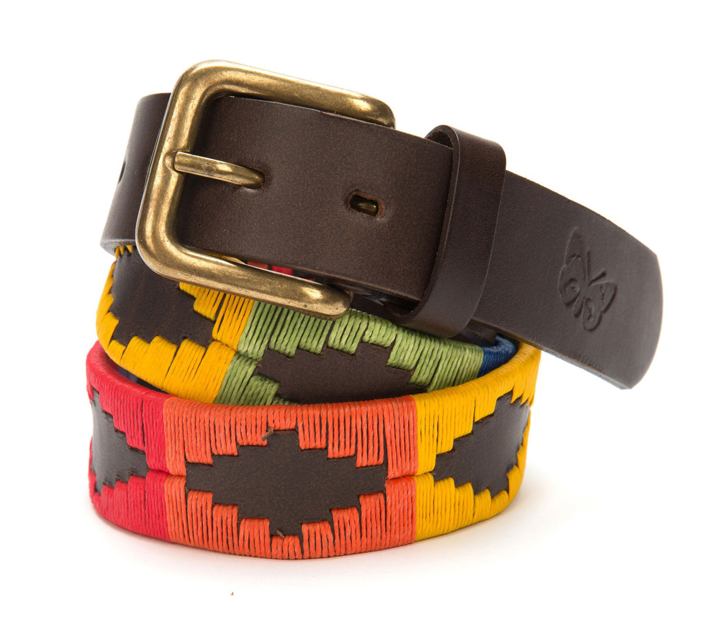 Regent - Polo Belt - Embroidered - Leather - Rainbow multi - Regent Tailoring