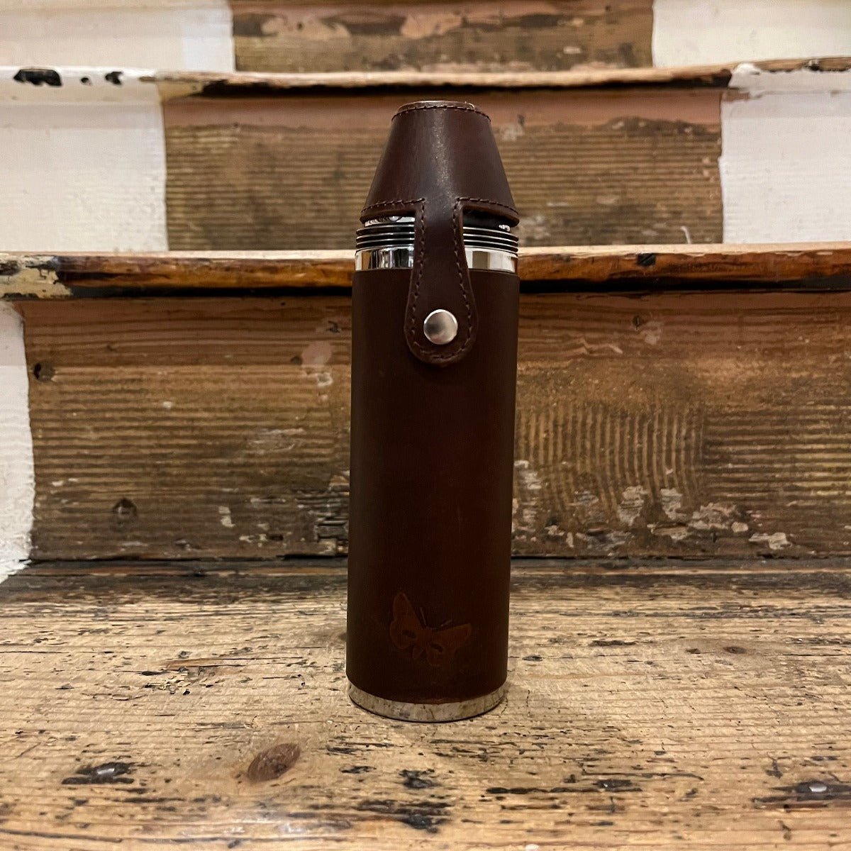 Regent - 10oz 4 Cup Flask - Country Pursuits - Waxed Leather - Brown - Regent Tailoring Salisbury