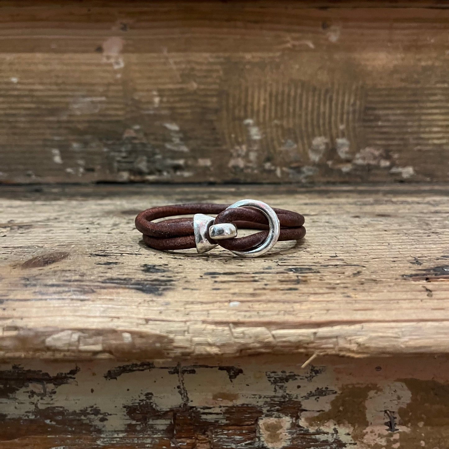 Regent - Leather Bracelet - Tan /Silver - Regent Tailoring Salisbury