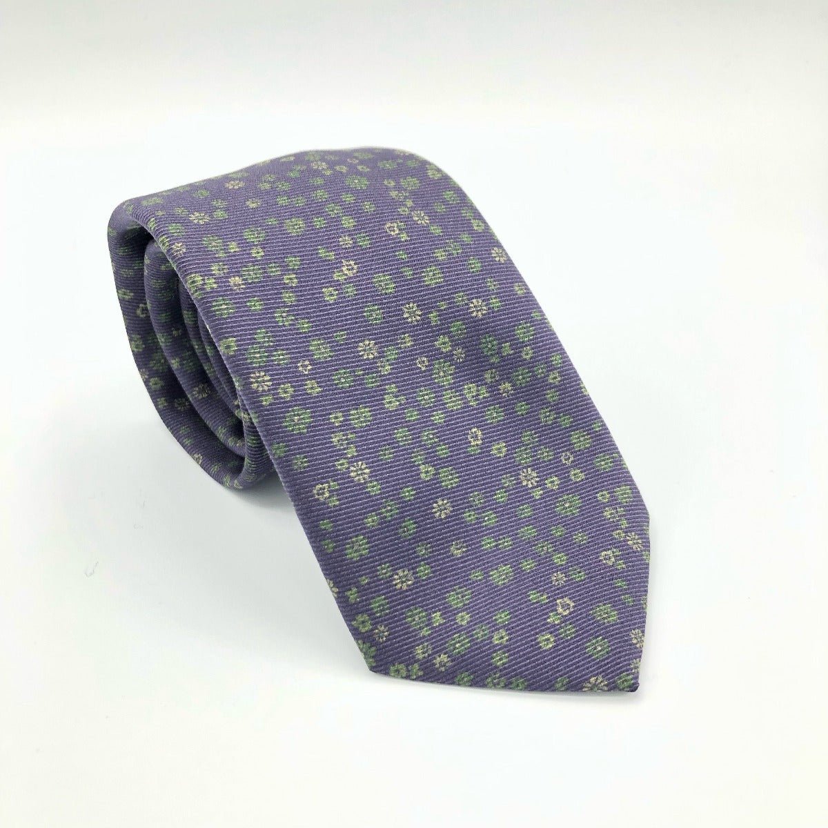 Regent - Silk Tie - Blue with Light Blue Flowers - Regent TailoringRegent