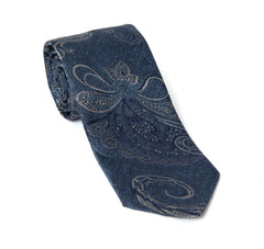 Regent - Woven Silk Tie - Blue Floral Pattern