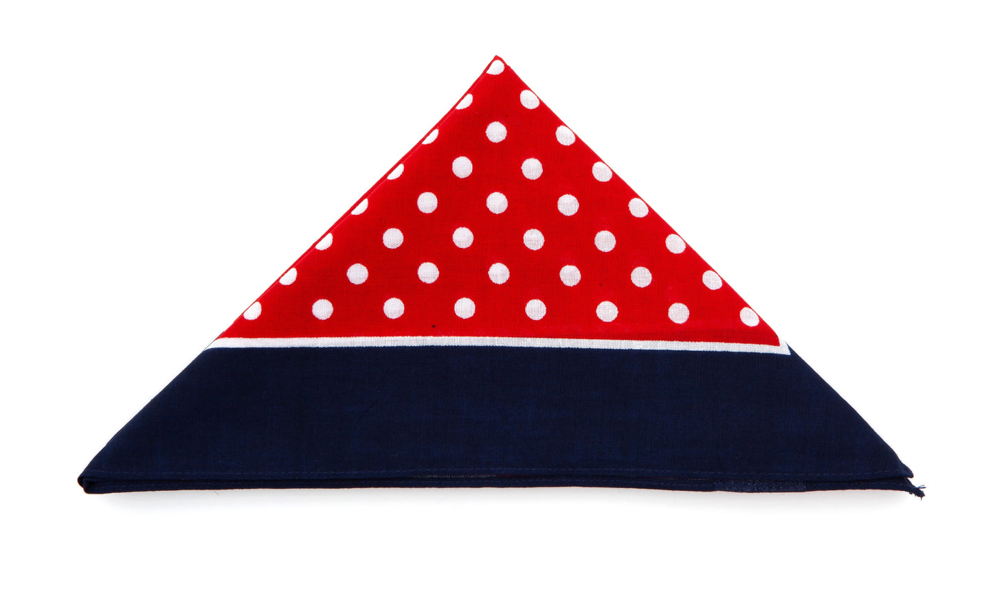 Regent - Cotton Hanky - Bandana - Red, White Spots, Navy Border - Regent Tailoring