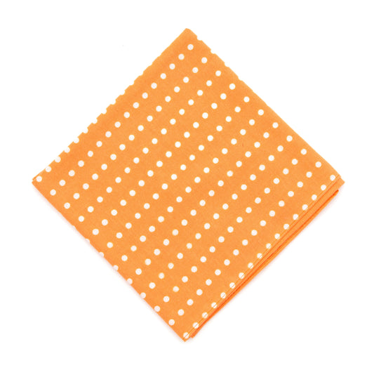 Niwaki - Cotton Handkerchief - Tangerine / White Spots - Regent Tailoring