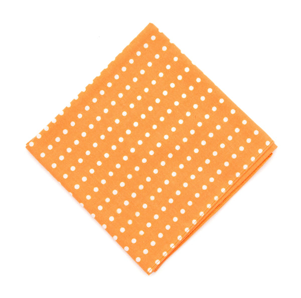 Niwaki - Cotton Handkerchief - Tangerine / White Spots