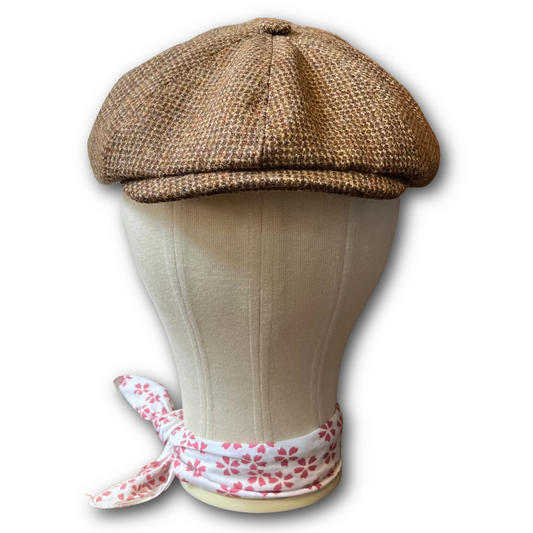 Ginger tweed baker boy cap