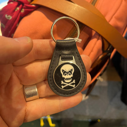 Regent Skull Leather Keyring