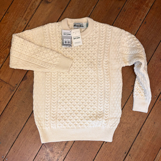 ARAN CRAFTS -  Merino crew neck sweater - natural