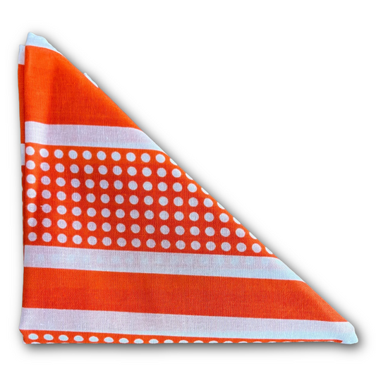 Regent - Cotton Hanky - Bandana - Orange with White Spots
