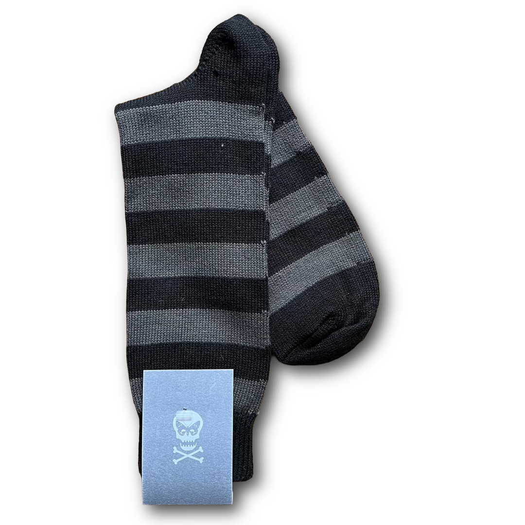 Grey and black stripe socks 