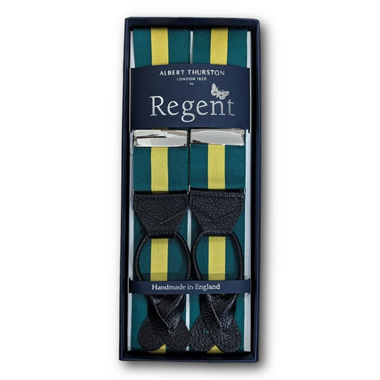 Regent x Albert Thurston - Braces - Green w/ Yellow Stripe