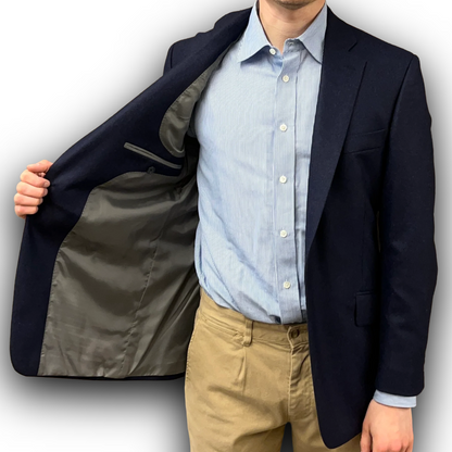 Regent Heritage - 'Navy Flannel' Blazer - Wool Flannel 340g - Draper's Italy