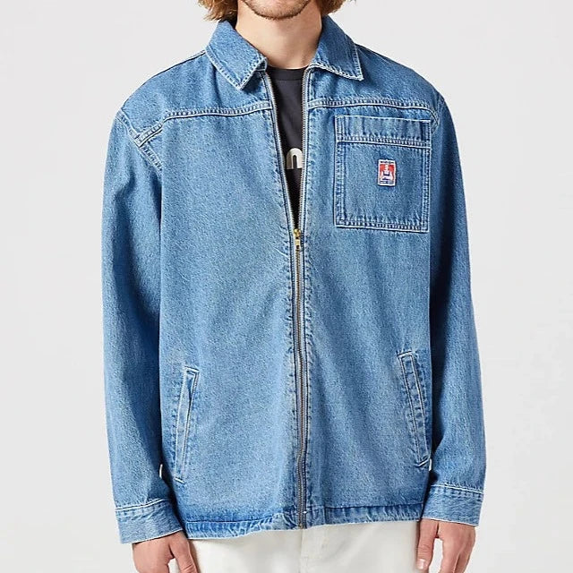 Wrangler Casey Jones, zip up denim jacket workwear style.
