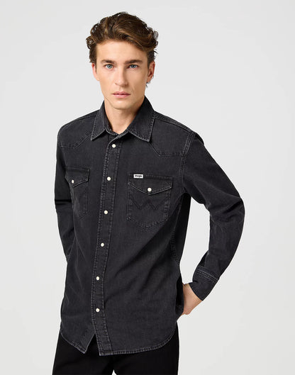 Wrangler - Western Shirt - Rinse Black