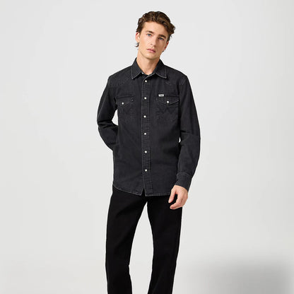 Wrangler - Western Shirt - Rinse Black