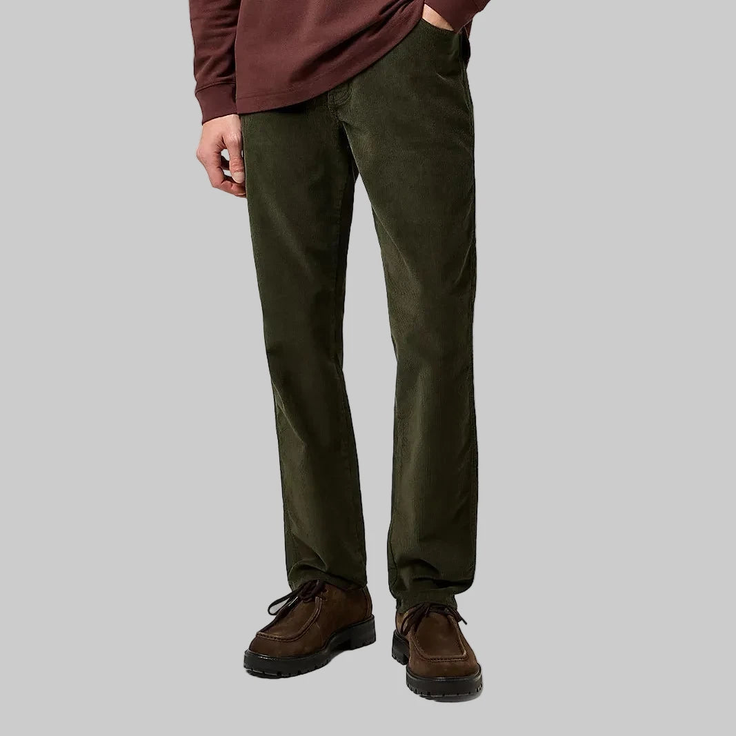 Wrangler Slim Corduroy Pant in Forest Green, Available at Regent Tailoring Salisbury UK 