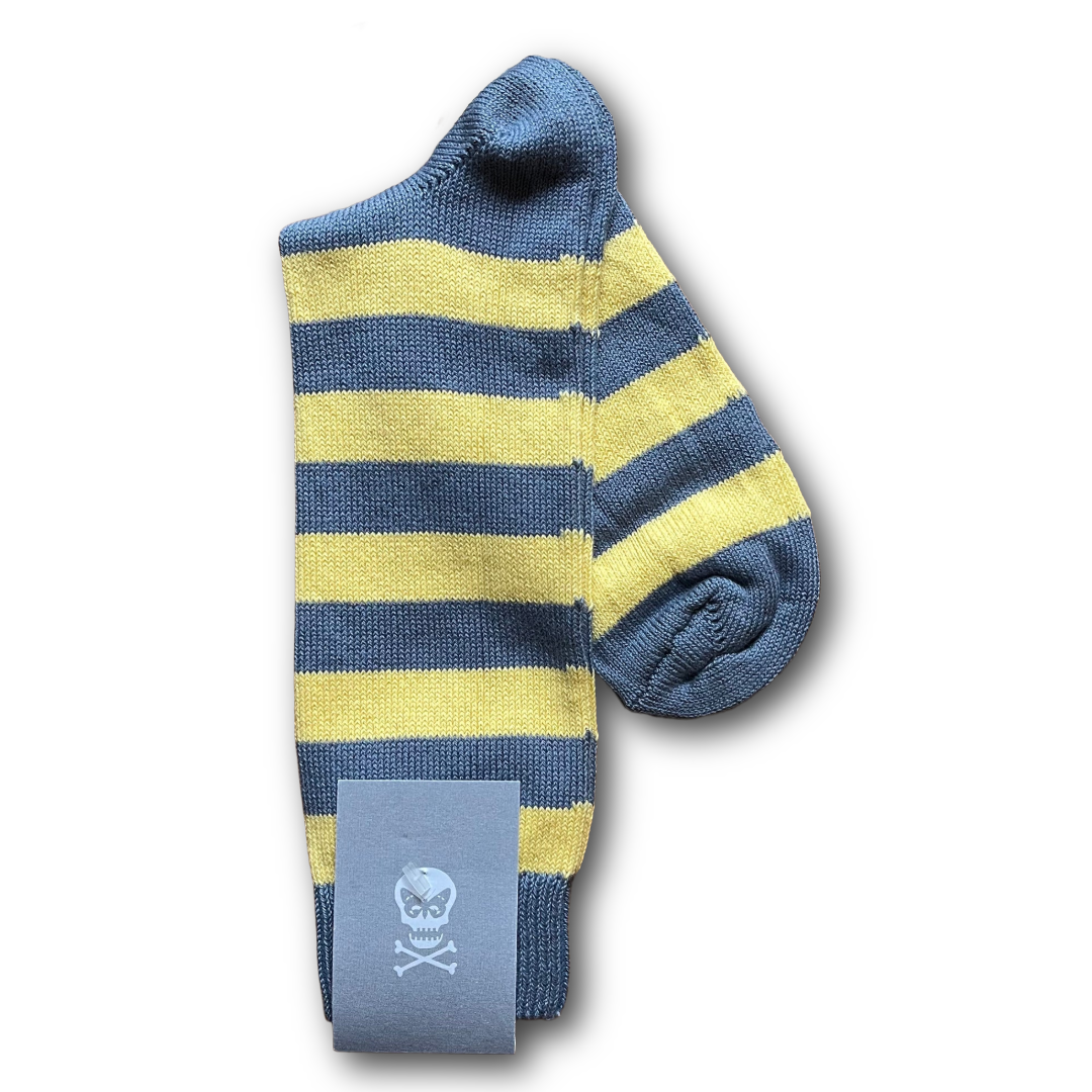 Sky blue and yellow stripe sock