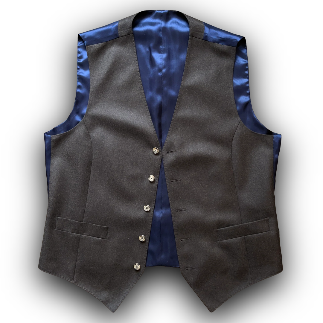 Truffle brown wool flannel waistcoat
