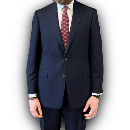 Regent Ian navy blue wool suit - closed jacket