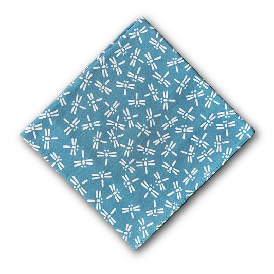 Niwaki - Cotton Handkerchief - Blue / Dragonflies