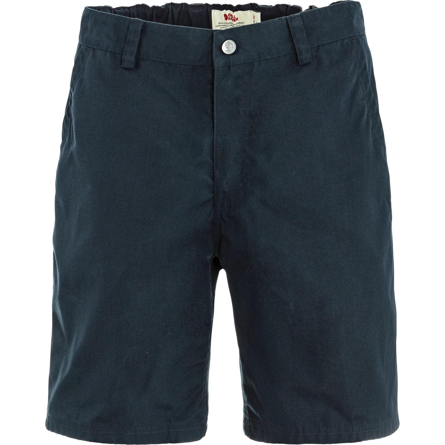 Fjallraven Navy vardag shorts Made from durable G-1000 in recycled polyester and organic cotton.
Relaxed fit that allows for plenty of freedom of movement.
Elasticated section at the back of the waist for enhanced fit and comfort. Sold at Regent in Salisbury