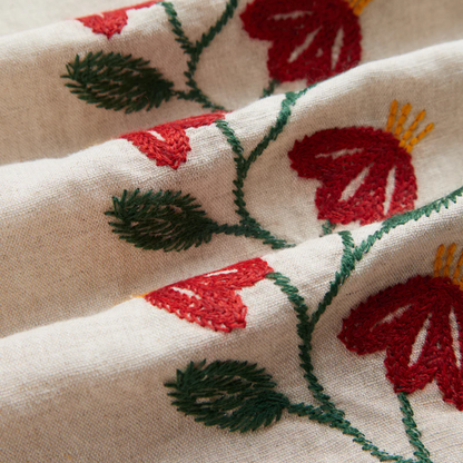 Portuguese Flannel - Branch Embroidery - Ecru
