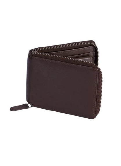 English Tan smooth leather  wallet with full zip around.