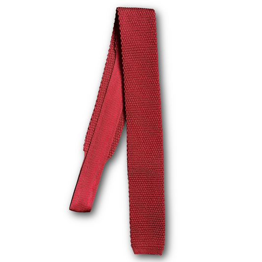 Regent - Knitted Silk Tie - Crimson Red