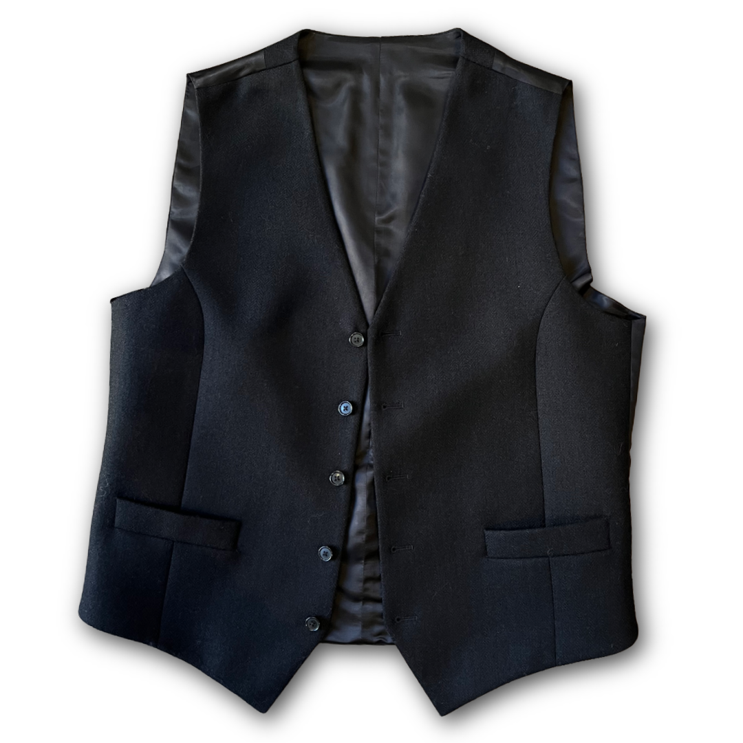 Regent - Pig Waistcoat – Black Tweed