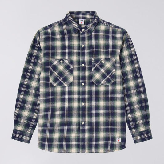 Edwin - Work Shirt LS - Navy/Green
