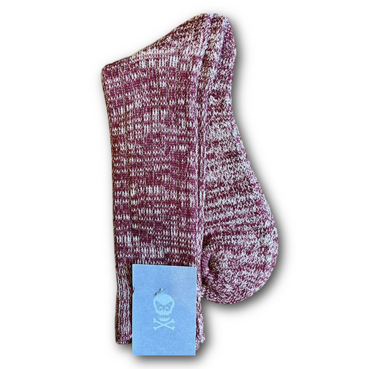 Regent cotton socks in marled burgandy