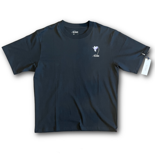 Elliker- Rill Bluebell Print Short Sleeve T-Shirt - Black